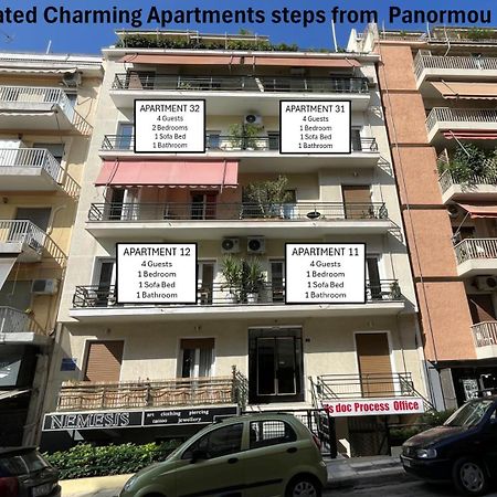 4 Newly Renovated Charming Apartments Steps From Panormou Metro Station Atene Esterno foto